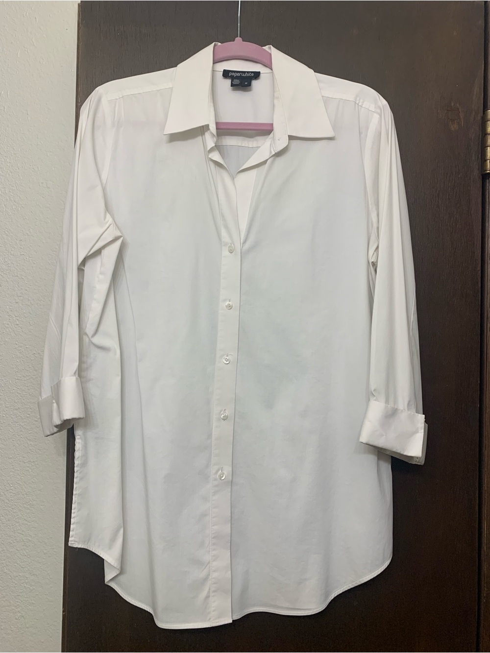 Paperwhite Relaxed Button-Front White Women's Blouse